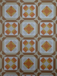 oranje bruin geometrisch patroon vintage behang