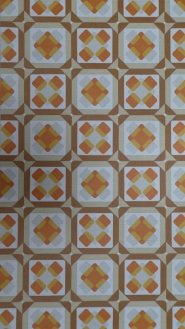 oranje bruin geometrisch patroon vintage behang