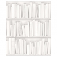 Witte boekenkast behang