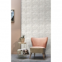 Tin tiles imitation wallpaper white