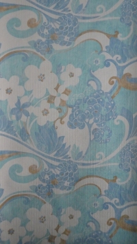 vintage bloemenbehang blauw wit