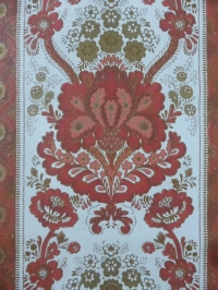 vintage medaillon behang rood